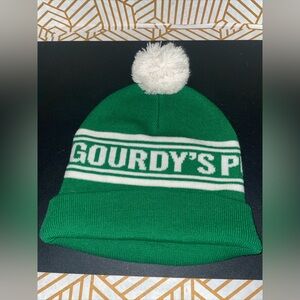 Gourdy's Pumpkin Run Green White Winter Pom Pom Hat Cap